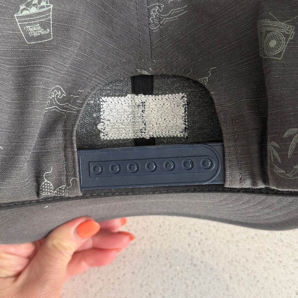Travis Mathew Gray Palm & Radio Print Snapback Hat - Picture 9 of 10